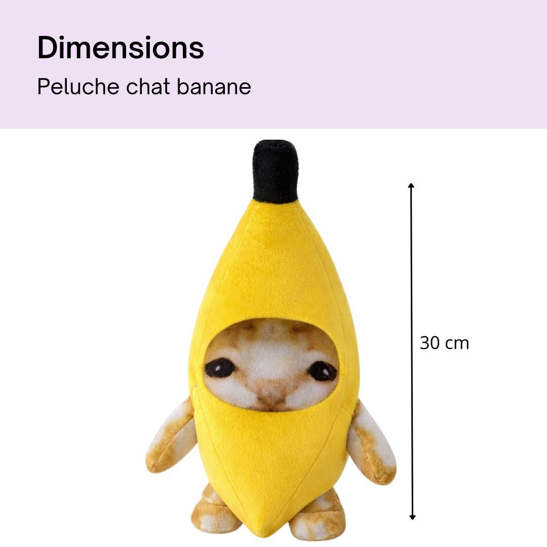 Peluche chat banane